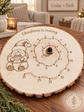 Santa gnome wood Christmas countdown advent calendar