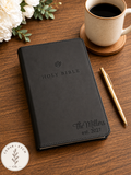 Personalized black TruTone ESV Bible with custom engraving