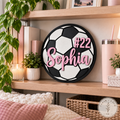 Personalized sports name and number sign for athlete room decor