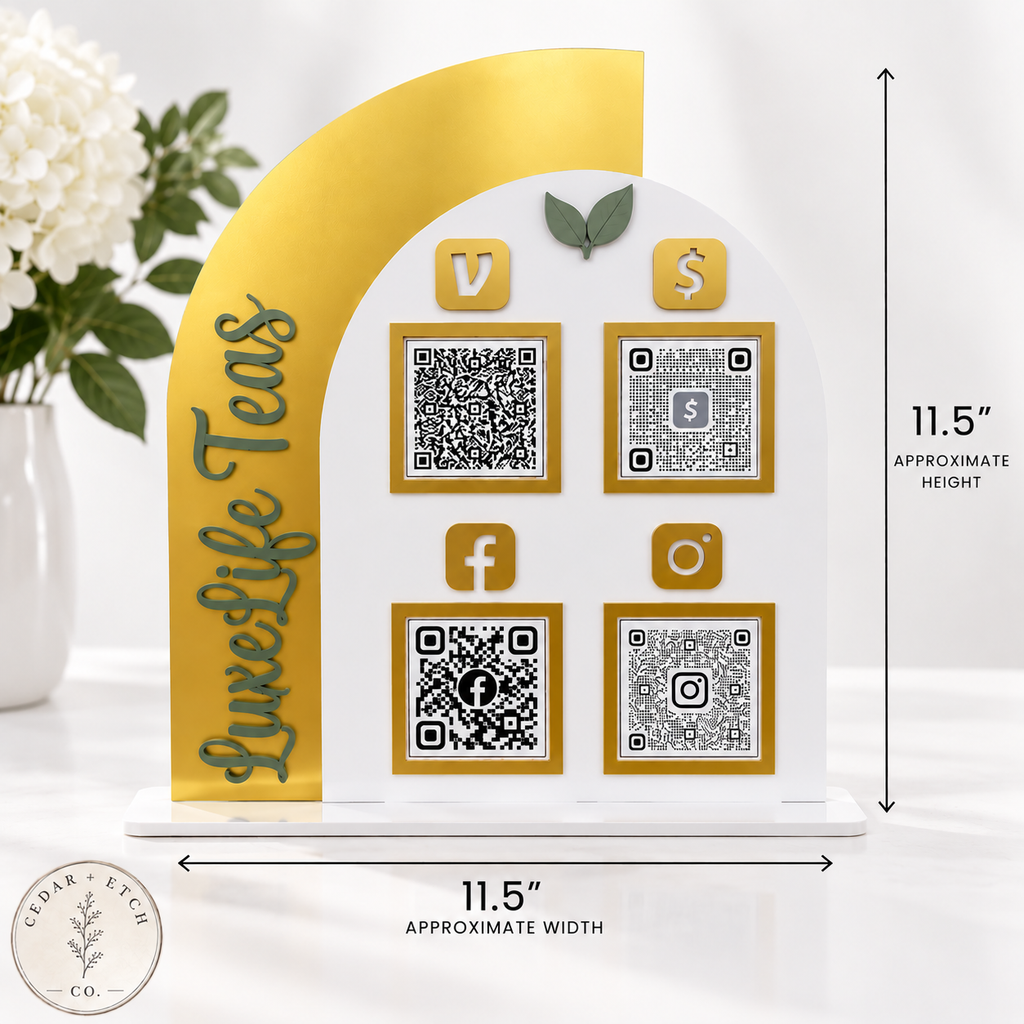 Custom acrylic QR code business sign for vendor display