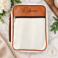 Personalized two-tone Bible cover with custom engraved name