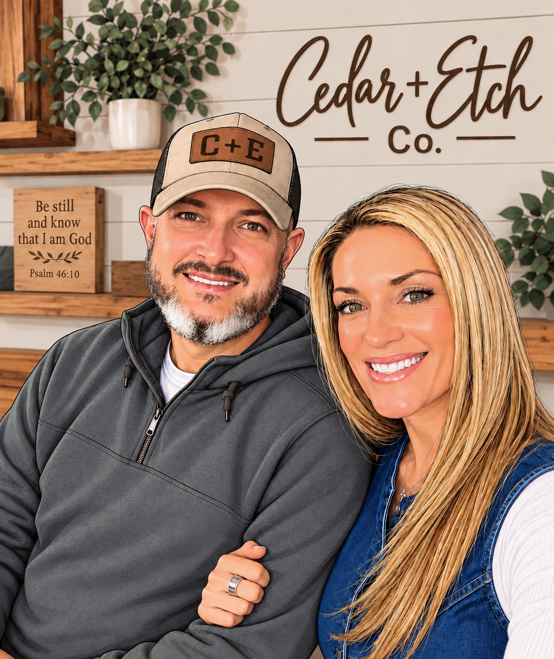 Cedar + Etch Co. founders in their studio