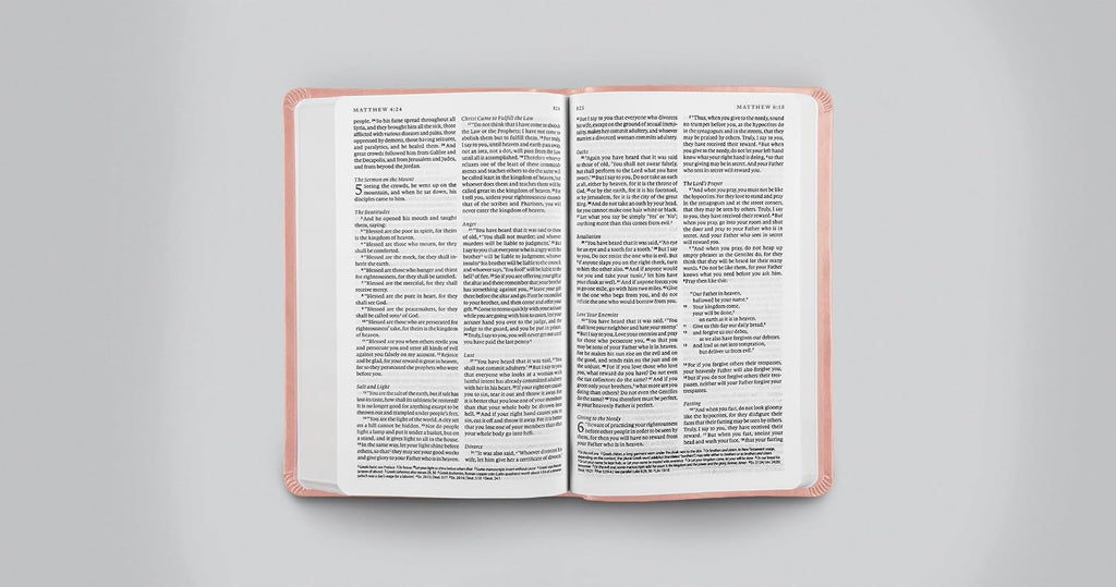 Inside pages of personalized ESV Bible