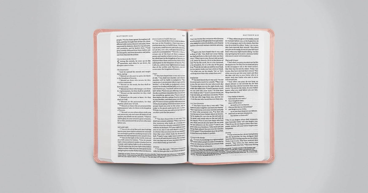 Inside pages of personalized ESV Bible